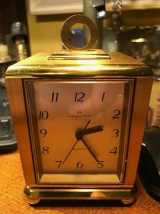 Vintage Hamilton Swiss - Four Sided Clock With Rotating Weather Station - 336