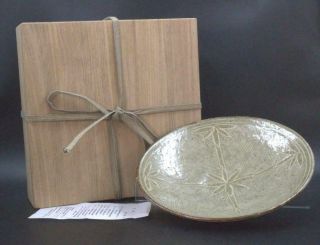 Japanese Tatsuzo Shimaoka Mashiko Plate Living National Treasure W/box Vg170