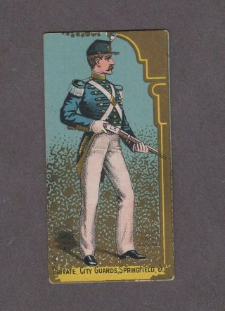 1888 Kinney Tobacco Military Series N224 Private City Guards Springfield O