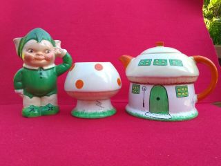 Shelley Mabel Lucie Attwell Boo Boo Tea Set,  Large Tea Pot,  Matching S