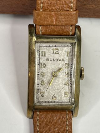 Vintage Bulova 10k Gold Filled Gf Mens Wrist Watch 20mm