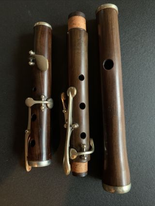 Antique Wooden Flute William Henry Potter Six Key Woodwind Instrument Hy Potter