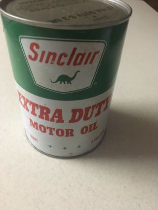 Vintage Sinclair Extra Duty S - 3 Diesel Motor Oil Can Full Qt Composite 70’s - 80
