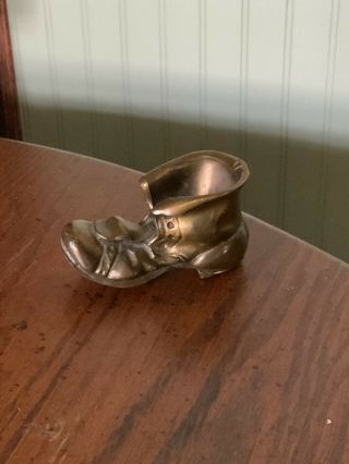 Vintage Old Boot Shoe Metal Pipe Rest Holder Ashtray