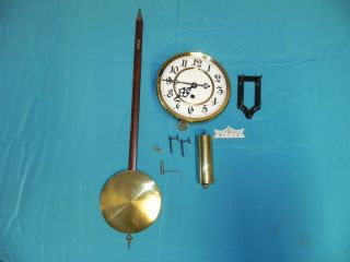 Antique Gustav Becker 1 Weight Wall Clock Movement,  Dial And Pendulum