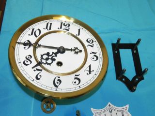 Antique Gustav Becker 1 Weight Wall Clock Movement,  Dial and Pendulum 2