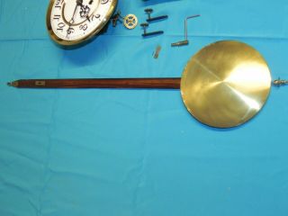 Antique Gustav Becker 1 Weight Wall Clock Movement,  Dial and Pendulum 4