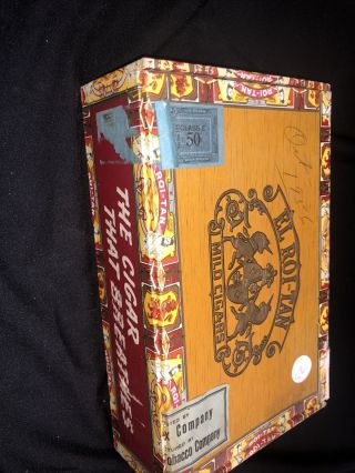 Vintage 1950s El Roi - Tan 1898 Pennsylvanua Cigar Box Cardboard