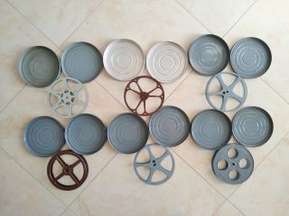 Six Vintage 400 - Foot 16mm Film Reels And Cans