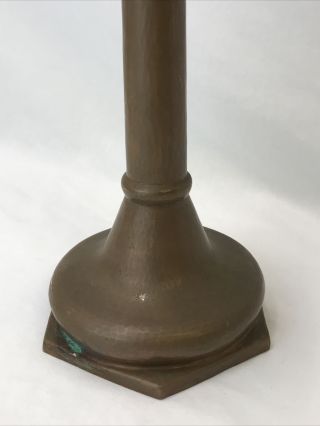 Antique Vtg Arts & Crafts Copper Candlestick 10 