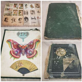 Antique Vintage Trade Card Scrapbook Album Book 1880 