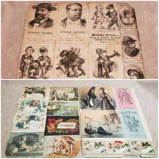 ANTIQUE VINTAGE TRADE CARD SCRAPBOOK ALBUM BOOK 1880 ' S CIGARETTE SANTA CHRISTMAS 5