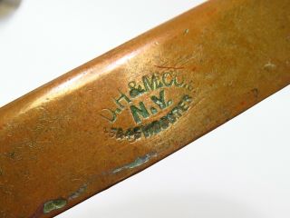 Antique Duparquet D.  H.  & M.  Co NY Copper 10.  5 