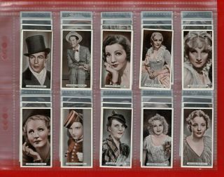 Famous Film Stars - Ardath Tobacco - 1934 Cigarette Card Set In Sleeves (rz05)