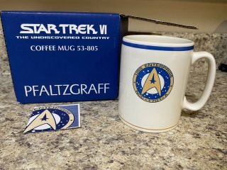 Nib Vintage Pfaltzgraff Star Trek Coffee Cup Mug Uss Enterprise Ncc - 1701 - A