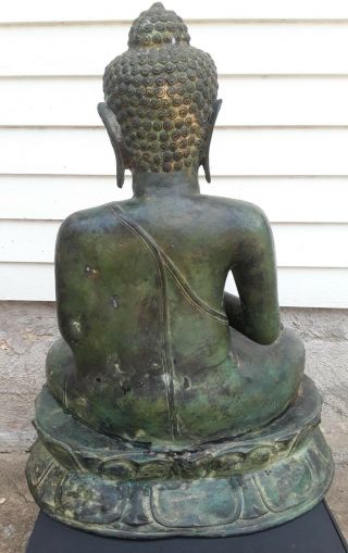 Antique Asian Sino Tibetan Bronze Figure Of Buddha Sit Statue 4