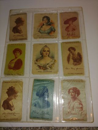 18 Vintage 10s/20s Old Mill,  Zira,  Nebo,  Queen,  Actress Cigarette Tobacco Promo Silk