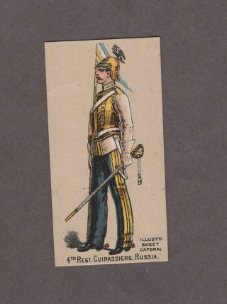 1888 Kinney Tobacco Military Series N224 4th Regt.  Cuirassiers Russia