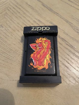 Zippo Lighter 1999 Flaming Devil Woman Xv The Lighter But