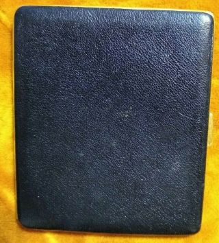 Dunhill Leather Covered Cigarette Case Circa 1950 Gold Tone 4 1/2 " X 3 1/2 "
