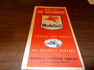 1951 Mobil Southwest Vintage Road Map