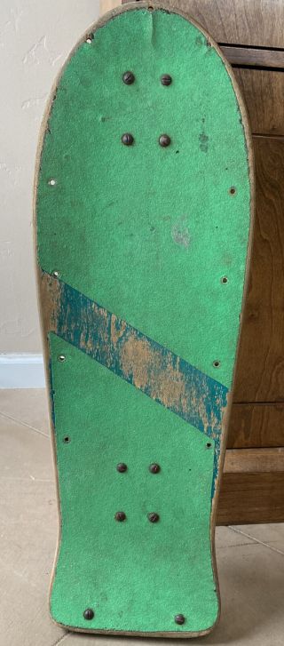 Vintage 80’s Santa Cruz Slasher Skateboard Deck Complete,  Keith Meek Model 2