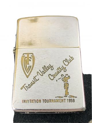 1959 Zippo Lighter - Transit Valley Country Club Invitational Golf Tournament