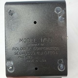 Vintage Rolodex Model 1753 Black Metal Cabinet Card Set USA Made Classic 2