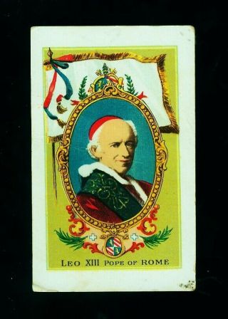 1900s T98 Leroy Cigars Rulers Of The World Tobacco Card - The Pope (leo Xiii)