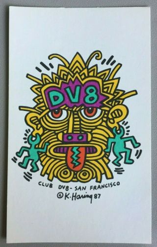 Vintage Keith Haring Club Dv8 T Shirt Release Party Invite
