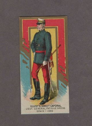 1888 Kinney Tobacco Military Series N224 Lieut.  General Fatigue Dress Spain 1886