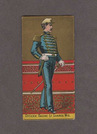 1888 Kinney Tobacco Military Series N224 Officer Racine Lt.  Guards Wis.