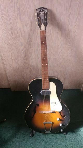 Vintage Kay Acoustic Electric Guitar With Case