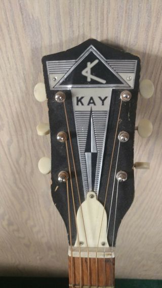 VINTAGE KAY ACOUSTIC ELECTRIC GUITAR WITH CASE 3