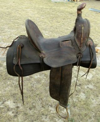 Antique A Fork Saddle High Back - 14½ "