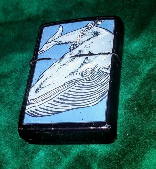Vintage 1995 Zippo Lighter Barrett Smythe Endangered Animals Whale 4