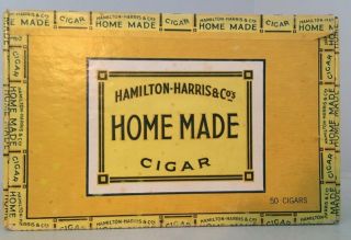 Vintage Hamilton - Harris & Co Home Made Cigar Box