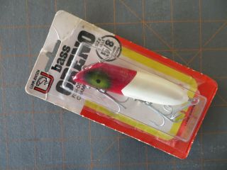 Vintage In Package Wooden Luhr - Jensen Bass Oreno - Red & White - 3 1/2 Inch