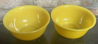 Pair Antique Chinese Yellow Glass Bowls 2