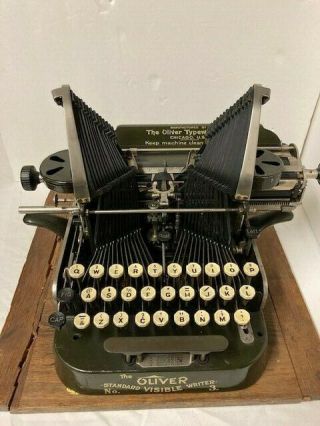 1900 Oliver No.  3 Typewriter Schreibmaschine Machine A Ecrire Antique Vtg