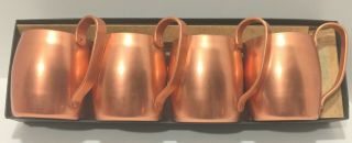 Vintage Set Of (4) Colorama Steins (moscow Mule Mugs) - Anodized Copper
