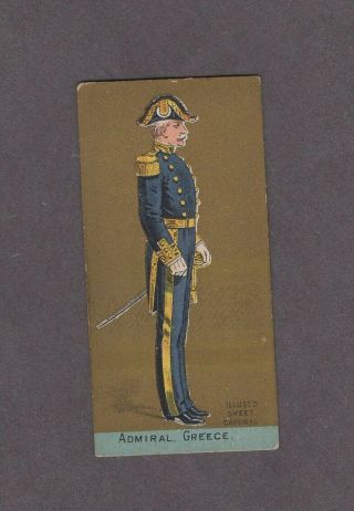 1888 Kinney Tobacco Military Series N224 Admiral Greece