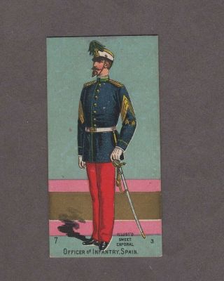 1888 Kinney Tobacco Military Series N224 Officer Of Infantry Spain