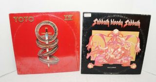 2 Vintage Vinyl Lp Records Toto ‎iv & Black Sabbath Bloody Sabbath