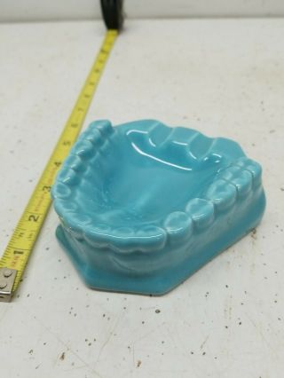 Vintage Glass Denture Shaped Ashtray.  Previously Owned.