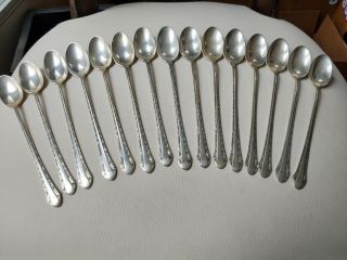 15 Vtg Sterling Silver 925s Iced Tea Spoons Alvin Chased Romantique 430g