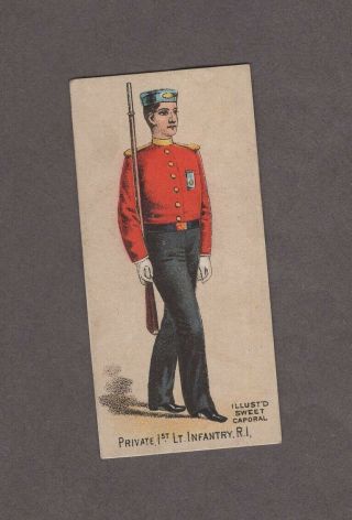 1888 Kinney Tobacco Military Series N224 Private 1st Lt.  Infantry R.  I.