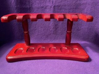 Abbey Pipe Rack Stand Holder For 6 Pipes By Cigar Products Reddish/maroon Color