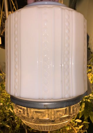 Antique 1920s Art Deco Milk Glass Ceiling Lamps Price Is For Both