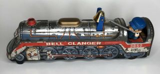 Vintage Silver Mountain Express Train Bell Clanger 3850 Tin Toy